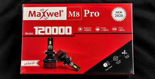 Maxwel M8 Pro LED Headlight Bulbs – 6000K Cool White, 11,000 Lumens